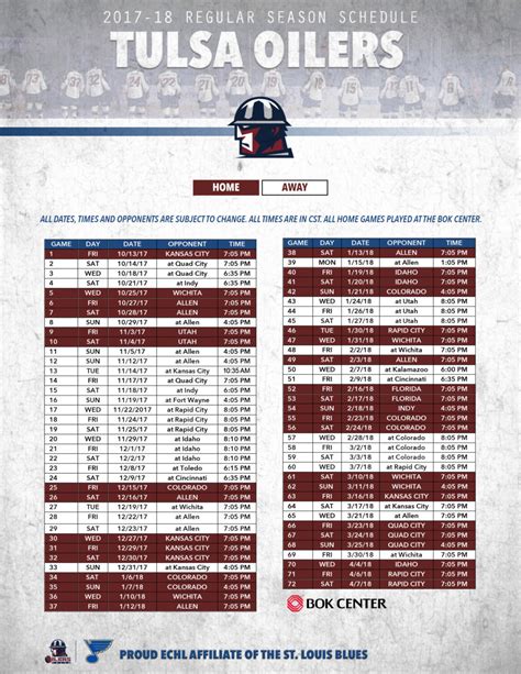 Tulsa Calendar Dates