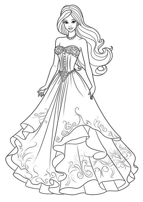 Variety of Barbie coloring pages