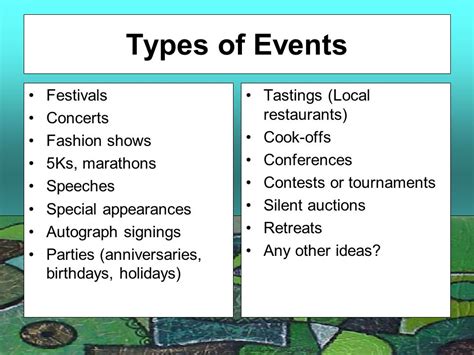 Types of Events in Nassau