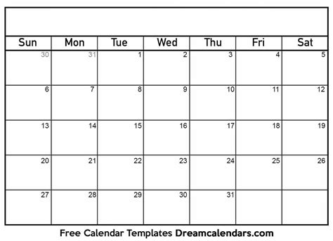 Types of Free Calendar Printables