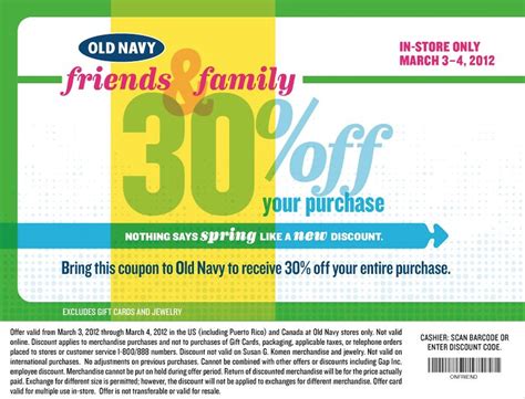 Types of Old Navy Coupons