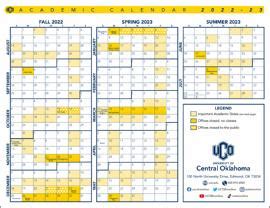 UCO Academic Calendar Image 1