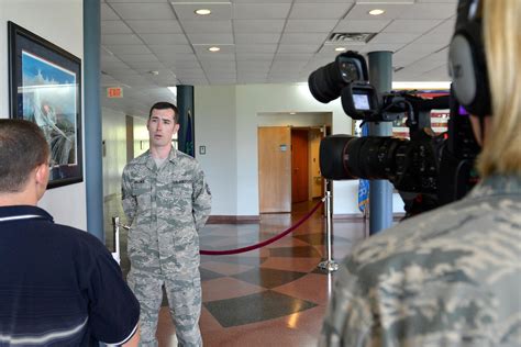 US Air Force Public Affairs Specialist at Work