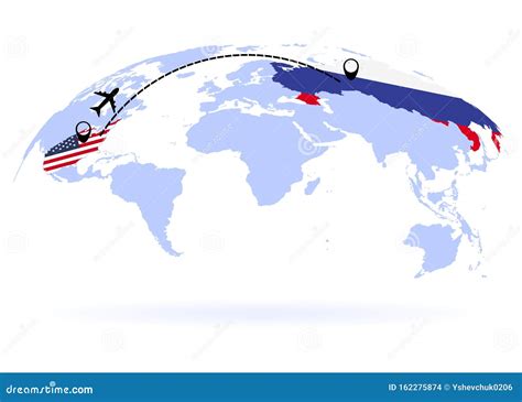 US Russia Flight Map