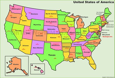 Description of US States and Capitals