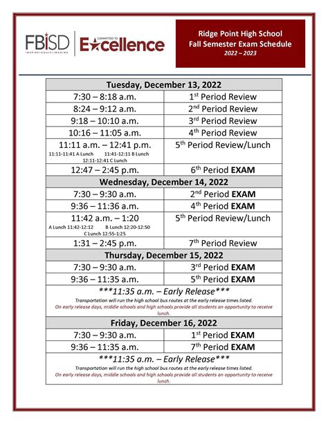 USC Calendar Final Exams