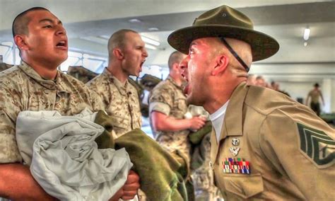 USMC Boot Camp Recruits in Training