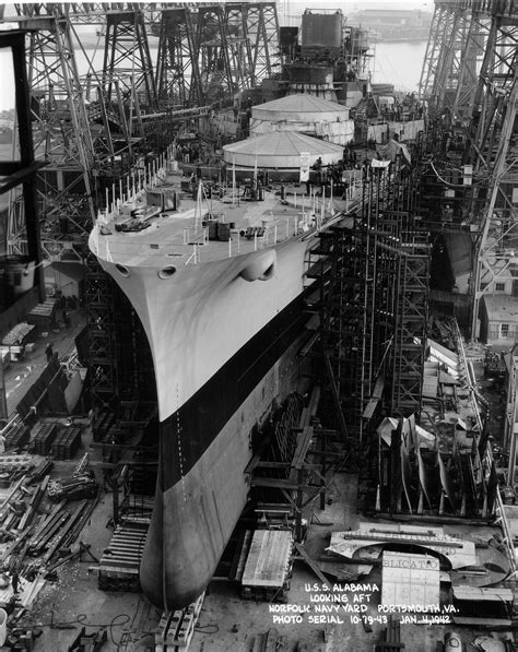 USS Alabama under construction