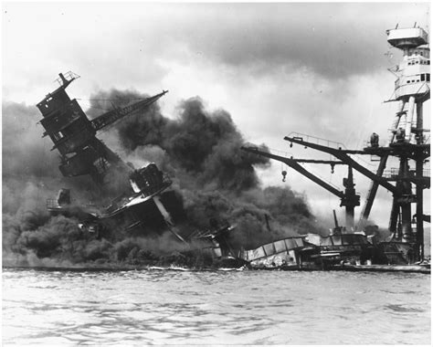 USS Arizona sinking at Pearl Harbor