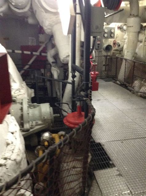 Interior view of the USS Lexington's engine room