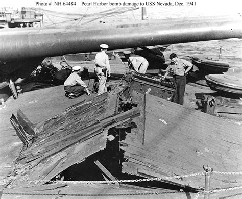 USS Nevada Damaged at Pearl Harbor