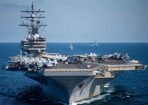 USS Ronald Reagan Docked at a Port in Asia