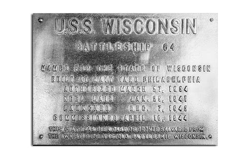 USS Wisconsin Plaque