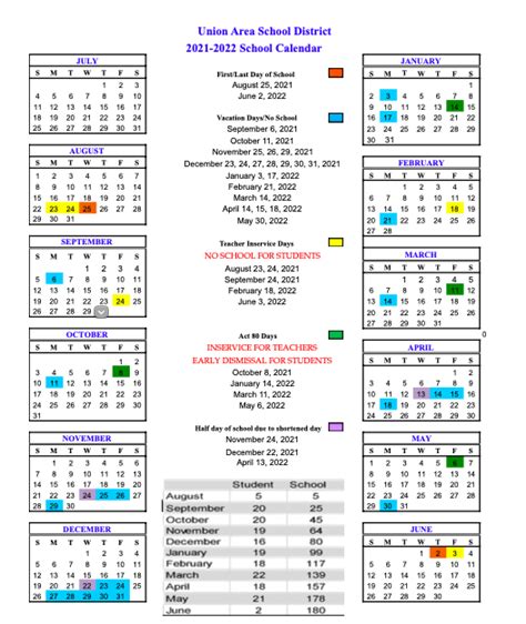 Union Public Schools Calendar