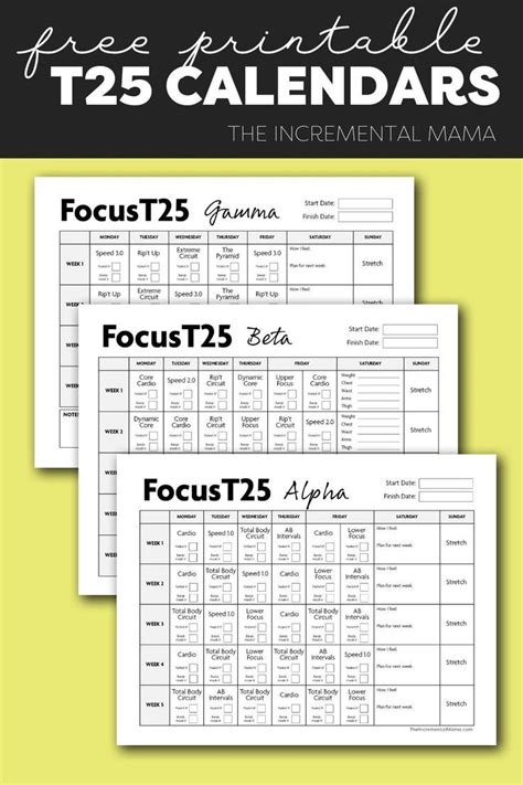 Using the 5 T25 Calendar Effectively