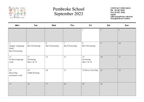 Using the Pembroke School Committee Calendar