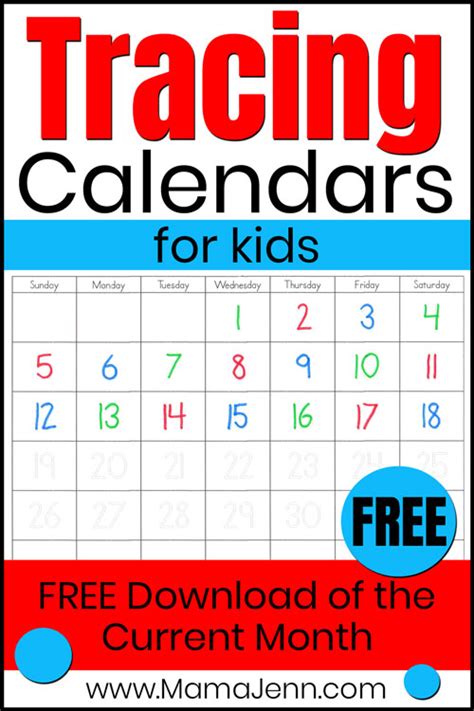 Using Tracing Calendars