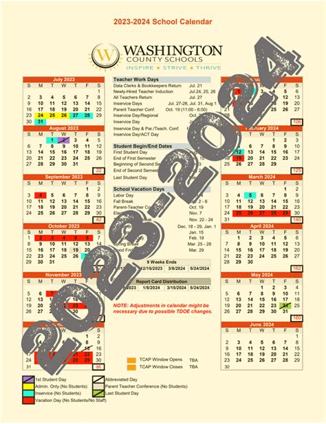 Using Washington County Schools Calendar Effectively