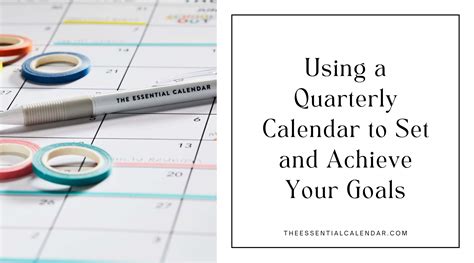 Using Your Calendar to Set Goals