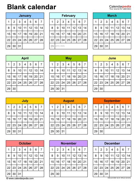 Using a Free Printable Annual Calendar