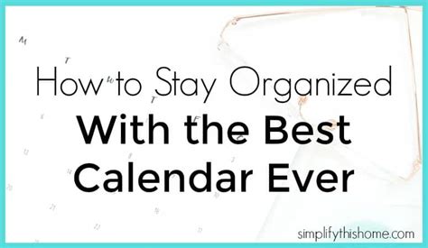 Using the Calendar to Stay Organized