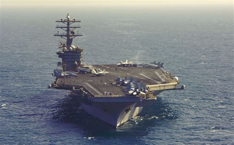 Aircraft on the USS Nimitz flight deck