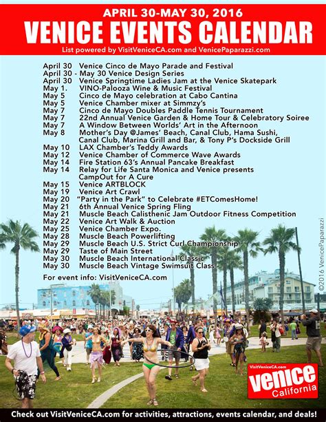 Venice FL Events Calendar for Sports Enthusiasts