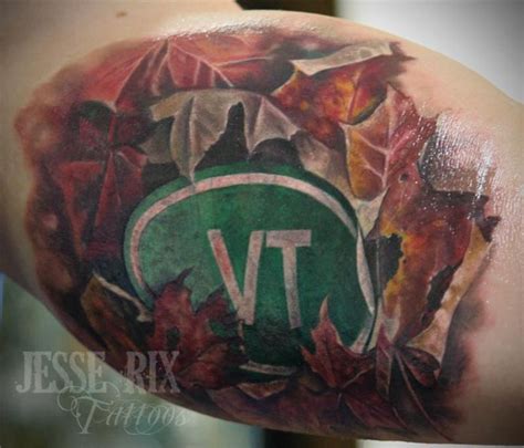 Watercolor Style Vermont Tattoo