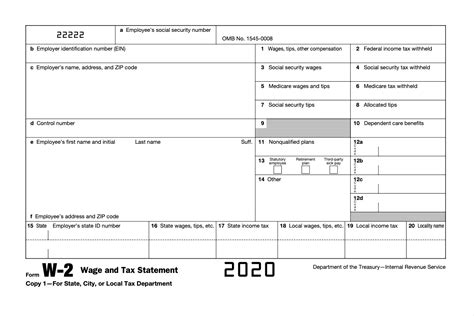 Description of W2 Form Template