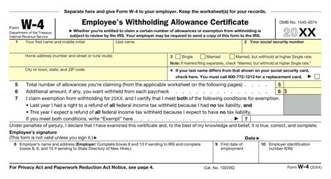 W4 Form Printable Template Download 1