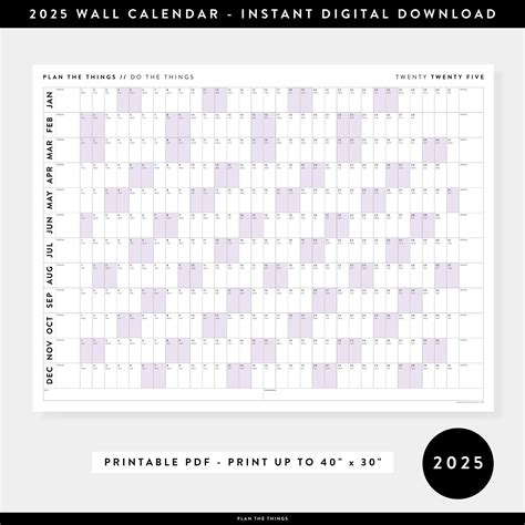 Wall Calendar 2025 Planner Templates Printable