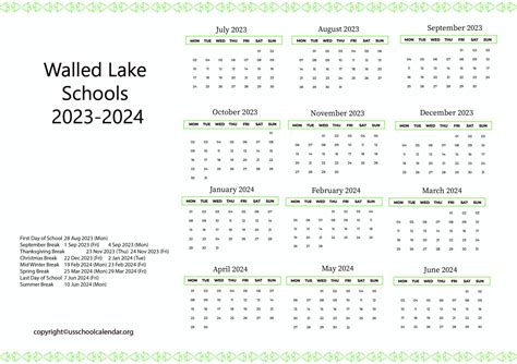 Walled Lake Schools Exam Schedules