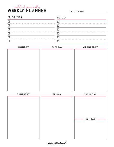 Weekly Planner Templates