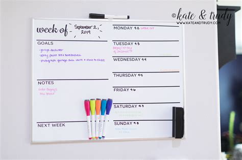 Weekly Whiteboard Calendar Layouts