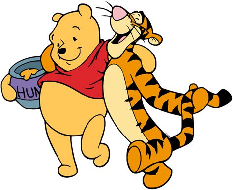 Winnie the Pooh and Tigger walking