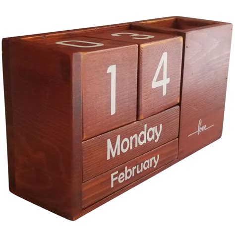 Wooden Desk Calendar Mechanism