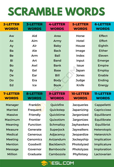 Word Scrambles and X-Words