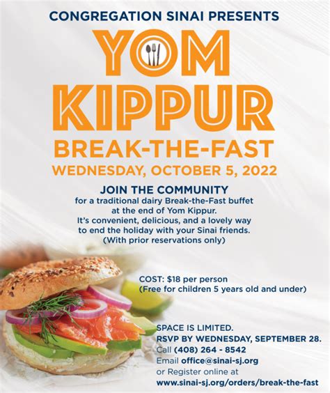 Yom Kippur Break Fast 2024