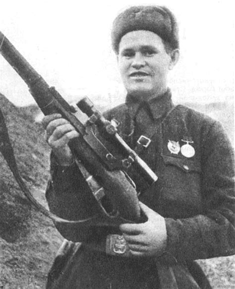 Vasily Zaitsev with his sniper rifle