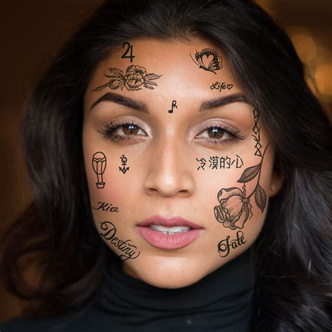 Abstract Designs Temporary Face Tattoos