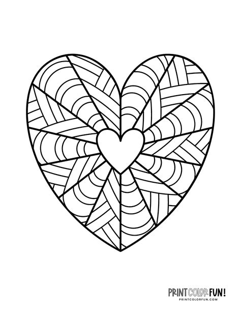 Abstract Heart Coloring Pages