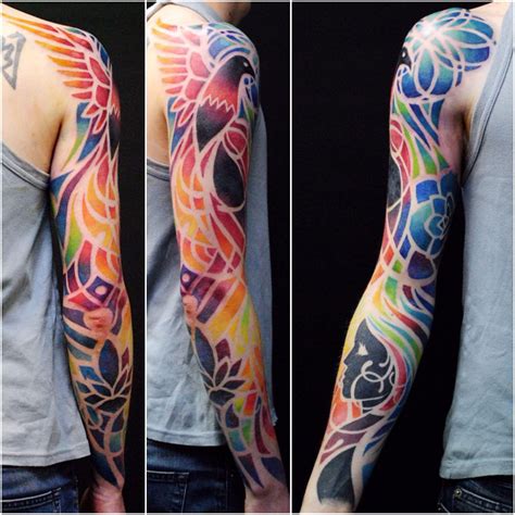 Abstract Sleeve Tattoo Designs for Women