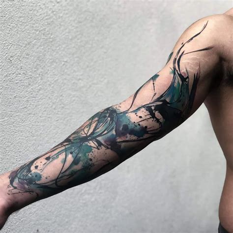 Abstract tattoo sleeve designs with geometric patterns