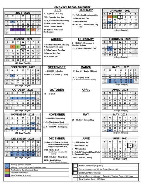 Academic Calendar 2022-2023