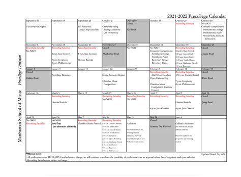 Planning with the Academic Calendar