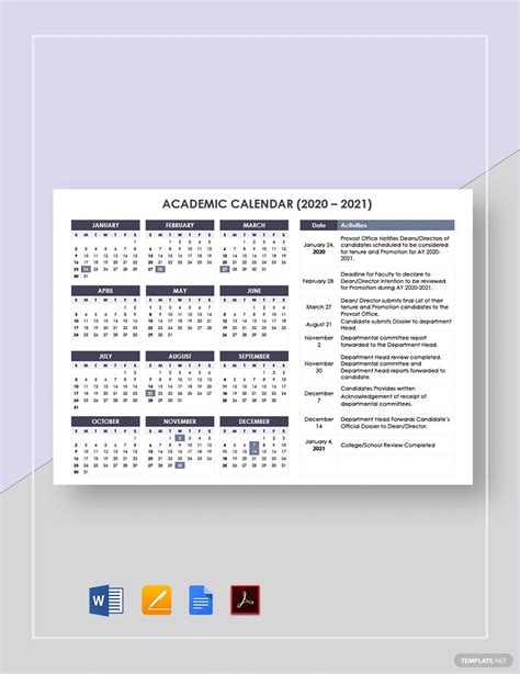 Resource for Managing an Academic Calendar