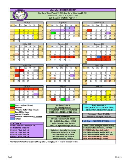 Academic Calendar Royal Oak Schools