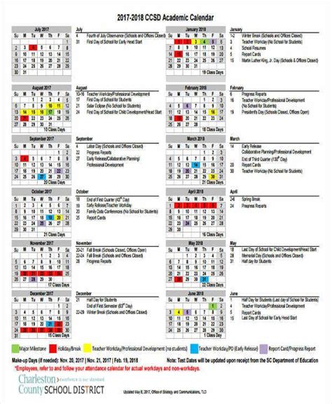 Website for an Academic Calendar