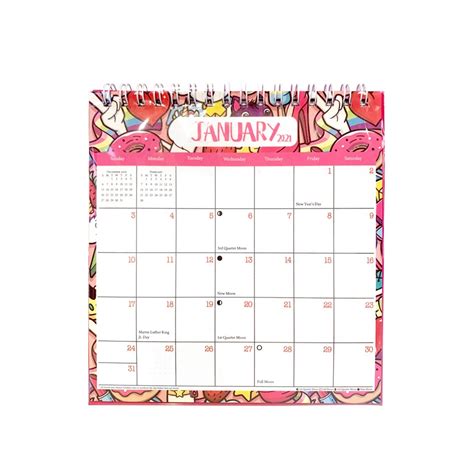 Academic desk calendar with a schedule planner