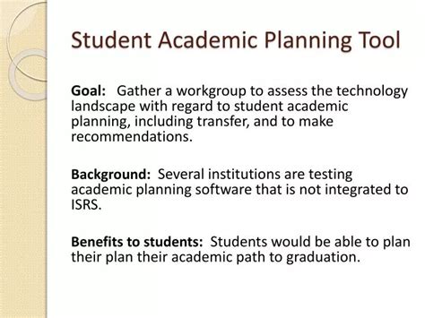 Tools for Academic Planning